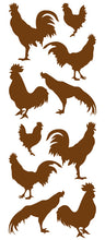 Load image into Gallery viewer, ROOSTER WALL DECALS BROWN