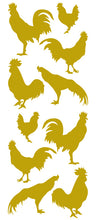 Load image into Gallery viewer, ROOSTER WALL DECALS GOLD