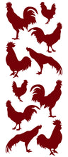 Load image into Gallery viewer, ROOSTER WALL DECALS MAROON