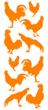 Load image into Gallery viewer, ROOSTER WALL DECALS ORANGE
