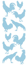 Load image into Gallery viewer, ROOSTER WALL DECALS POWDER BLUE