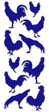 Load image into Gallery viewer, ROOSTER WALL DECALS ROYAL BLUE