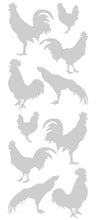 Load image into Gallery viewer, ROOSTER WALL DECALS SILVER