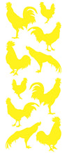 Load image into Gallery viewer, ROOSTER WALL DECALS YELLOW