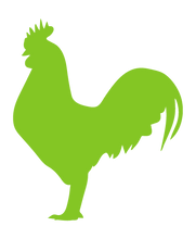 Load image into Gallery viewer, ROOSTER WALL DECAL IN LIME GREEN