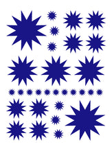Load image into Gallery viewer, ROYAL BLUE STARBURST WALL DECALS