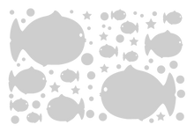 Load image into Gallery viewer, FAT FISH WALL DECALS IN SILVER