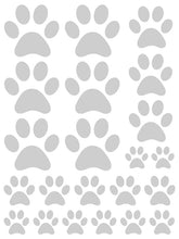 Load image into Gallery viewer, SILVER PAW PRINT WALL DECALS