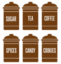 Load image into Gallery viewer, SPICE JAR WALL DECALS IN BROWN