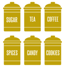 Load image into Gallery viewer, SPICE JAR WALL DECALS IN GOLD