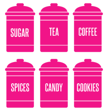 Load image into Gallery viewer, SPICE JAR WALL DECALS IN HOT PINK