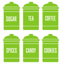 Load image into Gallery viewer, SPICE JAR WALL DECALS IN LIME GREEN