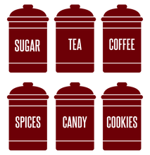 Load image into Gallery viewer, SPICE JAR WALL DECALS IN MAROON