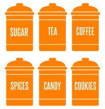 Load image into Gallery viewer, SPICE JAR WALL DECALS IN ORANGE