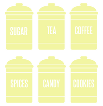 Load image into Gallery viewer, SPICE JAR WALL DECALS IN PALE YELLOW