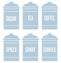 Load image into Gallery viewer, SPICE JAR WALL DECALS IN POWDER BLUE