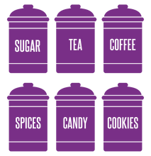 Load image into Gallery viewer, SPICE JAR WALL DECALS IN PURPLE
