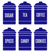 Load image into Gallery viewer, SPICE JAR WALL DECALS IN ROYAL BLUE