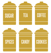 Load image into Gallery viewer, SPICE JAR WALL DECALS IN CARAMEL TAN