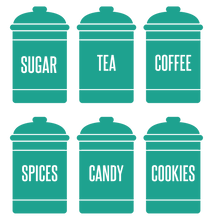 Load image into Gallery viewer, SPICE JAR WALL DECALS IN TURQUOISE