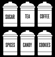 Load image into Gallery viewer, SPICE JAR WALL DECALS IN WHITE