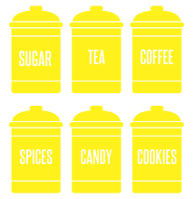Load image into Gallery viewer, SPICE JAR WALL DECALS IN YELLOW