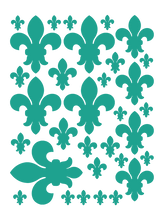 Load image into Gallery viewer, TURQUOISE FLEUR DE LIS WALL DECALS