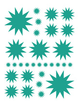 Load image into Gallery viewer, TURQUOISE STARBURST WALL DECALS