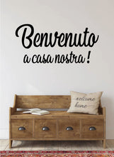 Load image into Gallery viewer, BENVENUTI A CASA NOSTRA WELCOME TO OUR HOME ITALIAN WALL DECAL