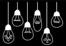 Load image into Gallery viewer, WHITE HANGING LIGHT BULB WALL DECALS