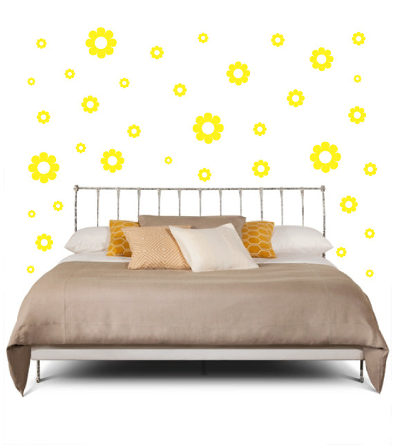 Yellow Daisy Wall Decals & Stickers Nursery Decals WhimsiDecals