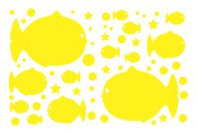 Load image into Gallery viewer, FAT FISH WALL DECALS IN YELLOW