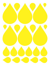 Load image into Gallery viewer, YELLOW RAINDROP WALL DECALS