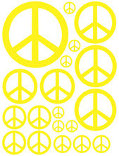 Load image into Gallery viewer, YELLOW PEACE SIGN WALL DECAL