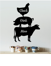 Load image into Gallery viewer, CLUCK OINK MOO COUNTRY KITCHEN WALL DECAL