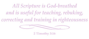 2 TIMOTHY 3:16 RELIGIOUS WALL DECAL IN LAVENDER