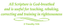 Load image into Gallery viewer, 2 TIMOTHY 3:16 RELIGIOUS WALL DECAL IN LIME GREEN
