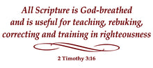 Load image into Gallery viewer, 2 TIMOTHY 3:16 RELIGIOUS WALL DECAL IN MAROON
