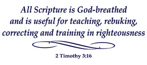 2 TIMOTHY 3:16 RELIGIOUS WALL DECAL IN NAVY BLUE