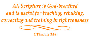 2 TIMOTHY 3:16 RELIGIOUS WALL DECAL IN ORANGE