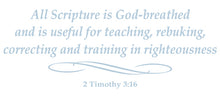 Load image into Gallery viewer, 2 TIMOTHY 3:16 RELIGIOUS WALL DECAL IN POWDER BLUE
