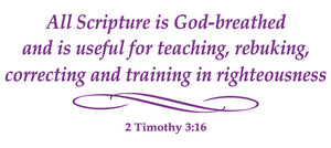 2 TIMOTHY 3:16 RELIGIOUS WALL DECAL IN PURPLE