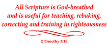 Load image into Gallery viewer, 2 TIMOTHY 3:16 RELIGIOUS WALL DECAL IN RED
