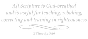 2 TIMOTHY 3:16 RELIGIOUS WALL DECAL IN SILVER