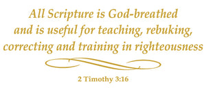 2 TIMOTHY 3:16 RELIGIOUS WALL DECAL IN CARAMEL TAN