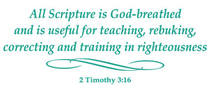 2 TIMOTHY 3:16 RELIGIOUS WALL DECAL IN TURQUOISE