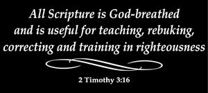 2 TIMOTHY 3:16 RELIGIOUS WALL DECAL IN WHITE