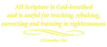 Load image into Gallery viewer, 2 TIMOTHY 3:16 RELIGIOUS WALL DECAL IN YELLOW
