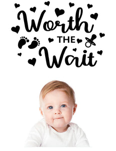 Worth the wait baby wall decal from whimsidecals.com