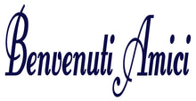 Load image into Gallery viewer, BENVENUTI AMICI ITALIAN WORD DECAL IN NAVY BLUE
